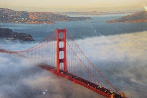 Golden Gate Bridge above the clouds